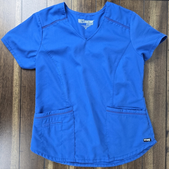 Set of 4 Women’s Medium Scrub Tops – Royal Blue | Mixed Brands - Picture 6 of 9